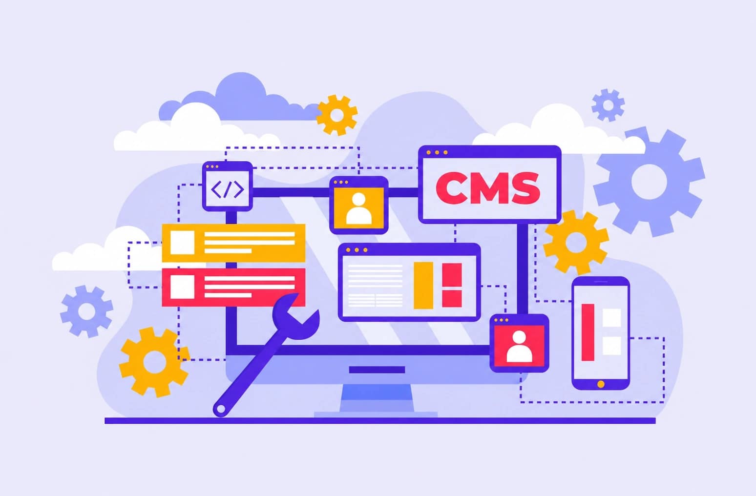 Illustration comparant le travail d’un freelance WordPress à Lyon et d’une agence web pour créer un site vitrine